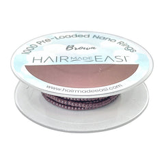 Hair Made Easi Pre-loaded Silicone Lined Nano Rings Brown x 1000