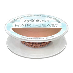 Hair Made Easi Pre-loaded Silicone Lined Nano Rings Light Brown x 1000