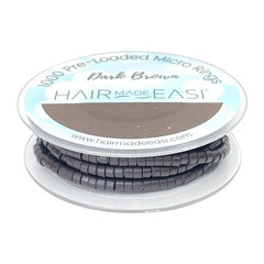 Hair Made Easi Pre-loaded Silicone Lined Micro Rings Dark Brown x 1000