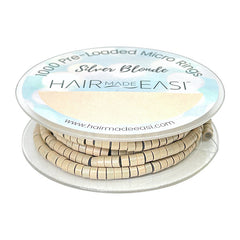 Hair Made Easi Pre-loaded Silicone Lined Micro Rings Blonde (Silver) x 1000