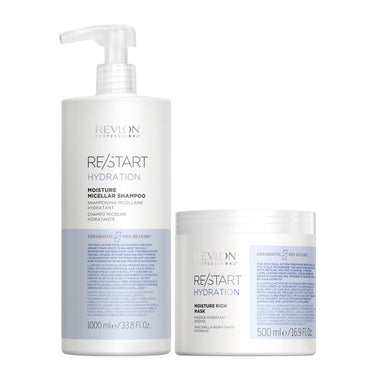 Restart Hydration Moisture Shampoo 1000ml & Mask 500ml by Revlon Professional