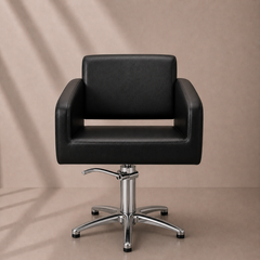 Lotus Matisse Black Styling Chair 5 Star Silver Base
