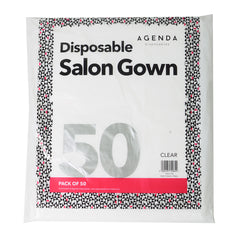 Agenda Salon Disposable Gowns Clear Pack of 50