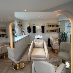 Lotus Darcy Sand Styling Chair Round Gold Base