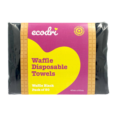 Ecodri Waffle Disposable Towel Black Pack of 50