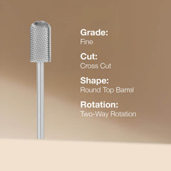 Lotus Carbide E-file Bit Round Top Barrel Fine