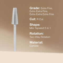 Lotus Carbide E-file Bit Mini 5 in 1 Extra Fine