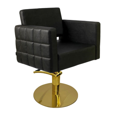 Lotus Washington Black Styling Chair Round Gold Base