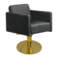 Lotus Murray Black Styling Chair With Round Gold Base