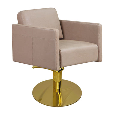 Lotus Murray Caramel Styling Chair Round Gold Base
