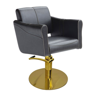 Lotus Chilton Black Styling Chair With Round Gold Base