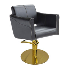 Lotus Chilton Black Styling Chair With Round Gold Base