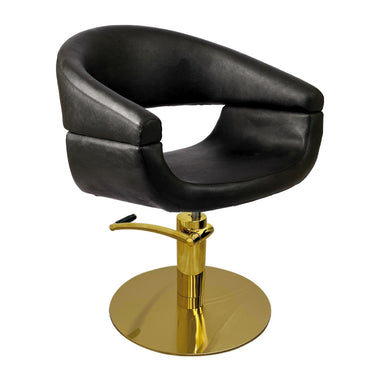 Lotus Chicago Black Styling Chair Round Gold Base
