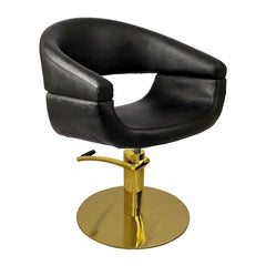 Lotus Chicago Black Styling Chair Round Gold Base