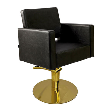 Lotus Phoenix Black Styling Chair Round Gold Base