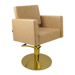 Lotus Phoenix Biscuit Styling Chair Round Gold Base