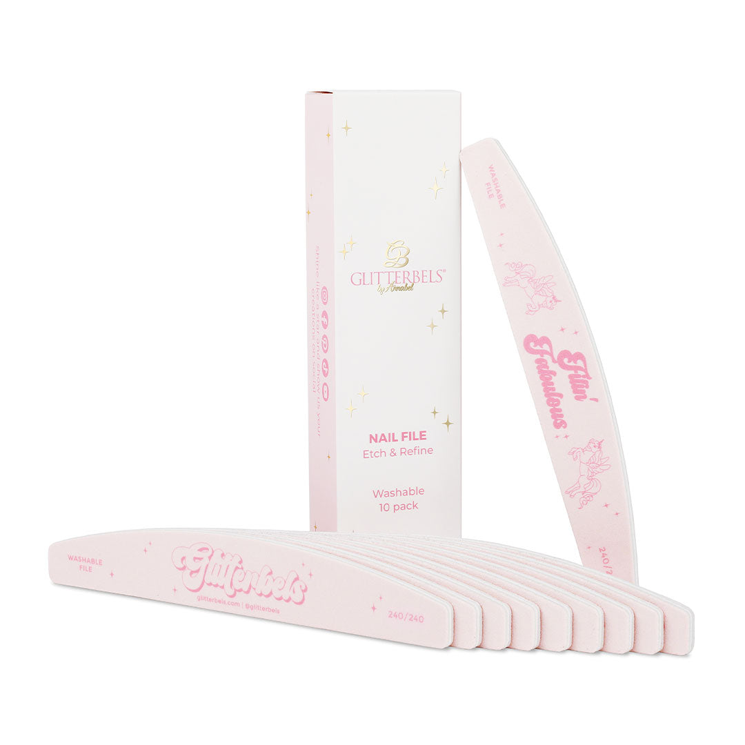 Glitterbels Nail File 240 Grit Pack Of 10