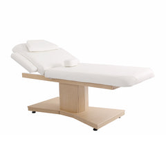 Lotus Chelsea Light Wood & Cream Motorised Spa Beauty Bed