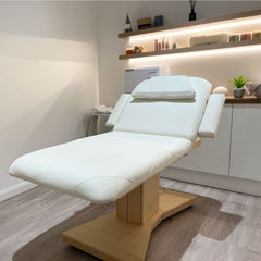 Lotus Chelsea Light Wood & Cream Motorised Spa Beauty Bed