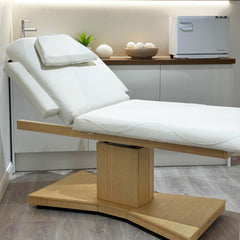 Lotus Chelsea Light Wood & Cream Motorised Spa Beauty Bed