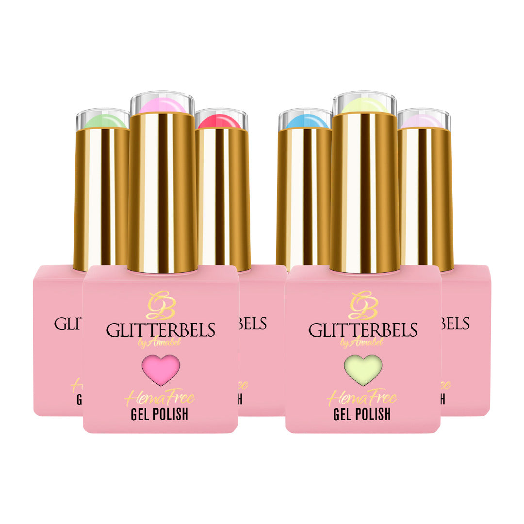 Glitterbels Hema Free Gel Polish Jellylicious Collection 6 x 8ml