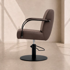 Lotus Milan Mocha Styling Chair Black Round Base