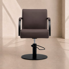 Lotus Milan Mocha Styling Chair Black Round Base