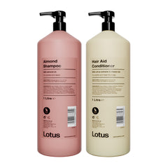 Lotus Almond Shampoo & Hair Aid Conditioner Bundle 2 x 1000ml