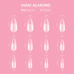 Glitterbels Dream Cover Full Tips Almond Maxi Box of 600