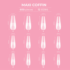 Glitterbels Dream Cover Full Tips Coffin Maxi Box of 600
