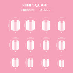Glitterbels Dream Cover Full Tips Square Mini Box of 600