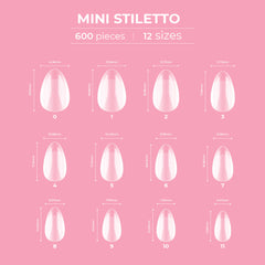 Glitterbels Dream Cover Full Tips Stiletto Mini Box of 600