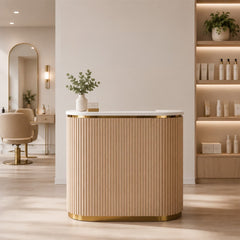 Lotus Aura Oak Reception Desk