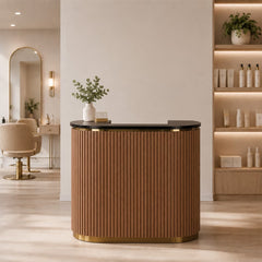 Lotus Aura Walnut 1m Reception Desk