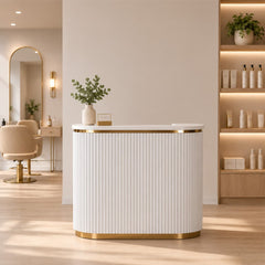 Lotus Aura White Reception Desk