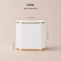 Lotus Aura White Reception Desk