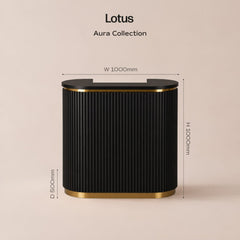Lotus Aura 1m Black Reception Desk