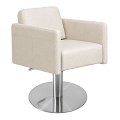 Lotus Murray Vanilla Styling Chair Round Silver Base