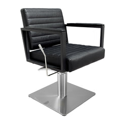 Lotus Oslo Black Backwash Chair Square Silver Base