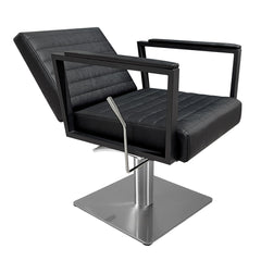 Lotus Oslo Black Backwash Chair Square Silver Base