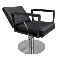 Lotus Oslo Black Backwash Chair Round Silver Base