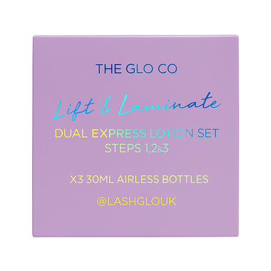 The Glo Co Lift & Laminate Dual Express Lotion Set Step 1 2 & 3 30ml