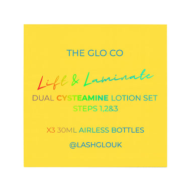 The Glo Co Lift & Laminate Dual Cysteamine Lotion Set Step 1 2 & 3 30ml