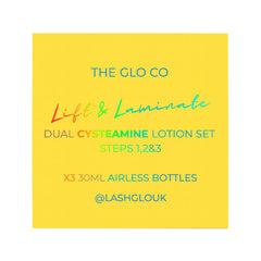 The Glo Co Lift & Laminate Dual Cysteamine Lotion Set Step 1 2 & 3 30ml