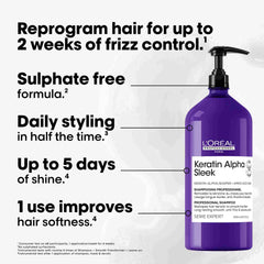 Serie Expert Keratin Alpha Sleek Shampoo 1500ml by L'Oréal Professionnel