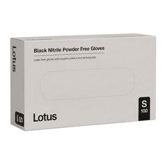 Lotus Small Nitrile Gloves Powder Free Black Pack of 100