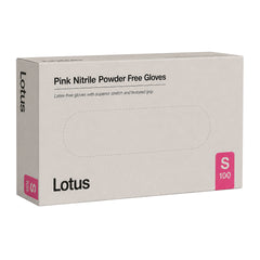 Lotus Small Nitrile Gloves Powder Free Pink Pack of 100