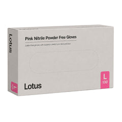 Lotus Large Nitrile Gloves Powder Free Pink Pack of 100