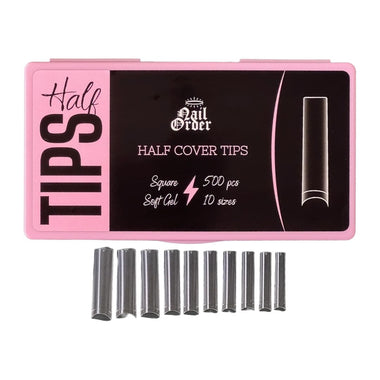 Nail Order XL Square Half Cover Tips Box of 500