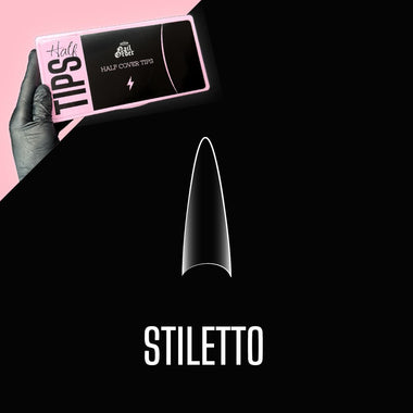 Nail Order Stiletto Half Cover Tips Box of 500